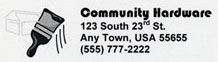 sample hardware store statement--click here